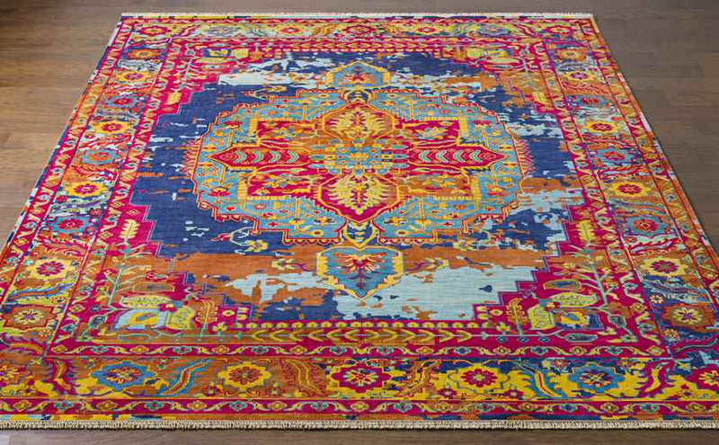 Auch Traditional Bright Pink Area Rug