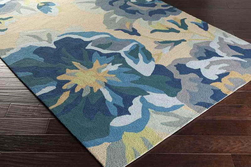 Wasquehal Cottage Bright Blue Area Rug