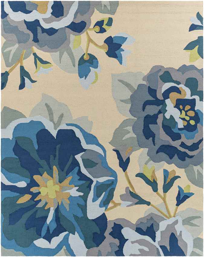 Wasquehal Cottage Bright Blue Area Rug