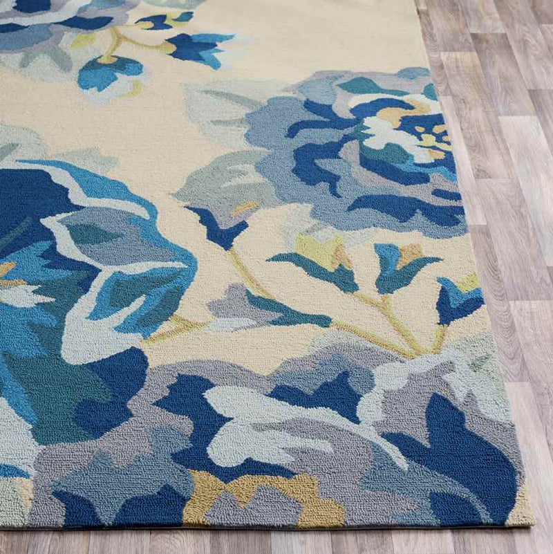 Wasquehal Cottage Bright Blue Area Rug