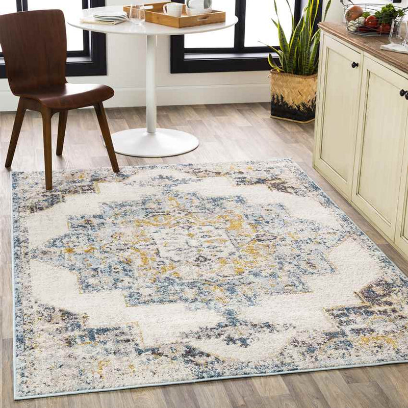 Gard Traditional Sky Blue Area Rug