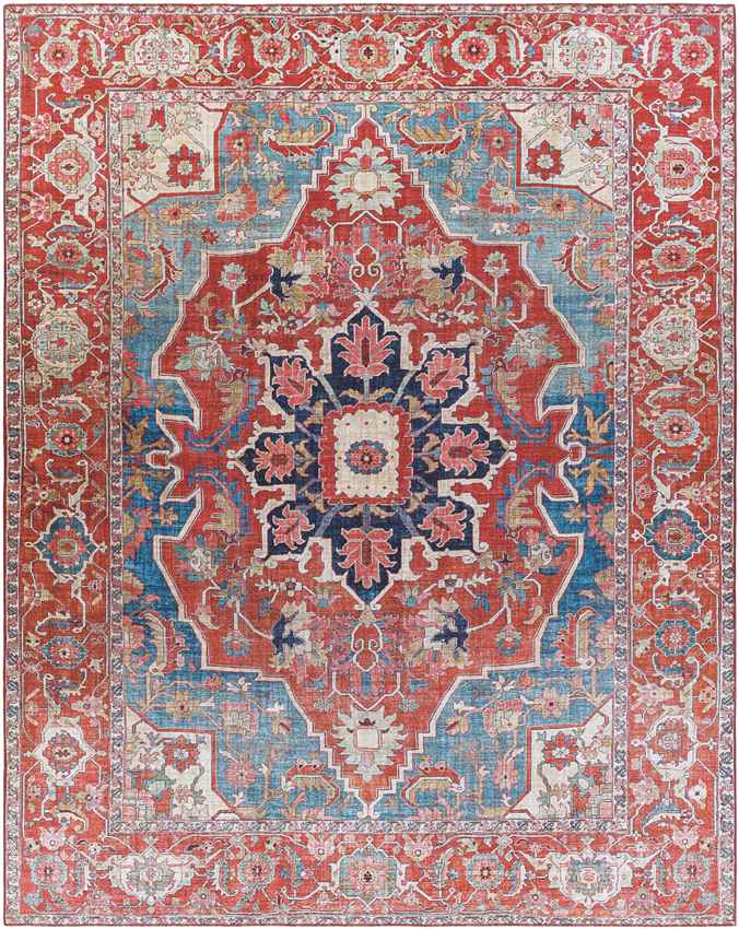 Nievre Traditional Burnt Orange Area Rug