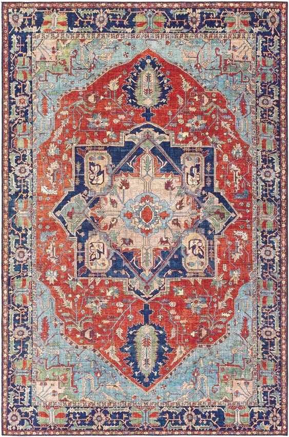 Vosges Traditional Bright Red Area Rug