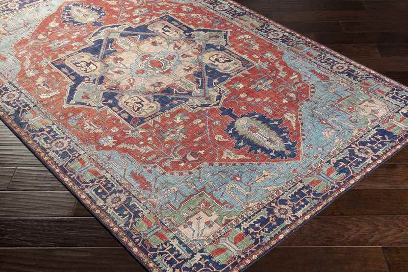 Vosges Traditional Bright Red Area Rug