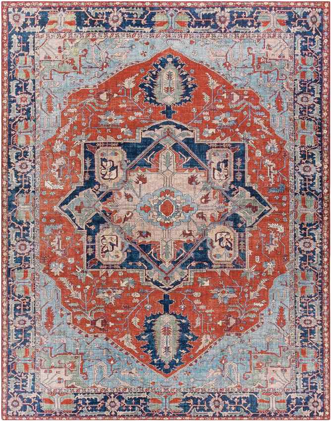 Vosges Traditional Bright Red Area Rug