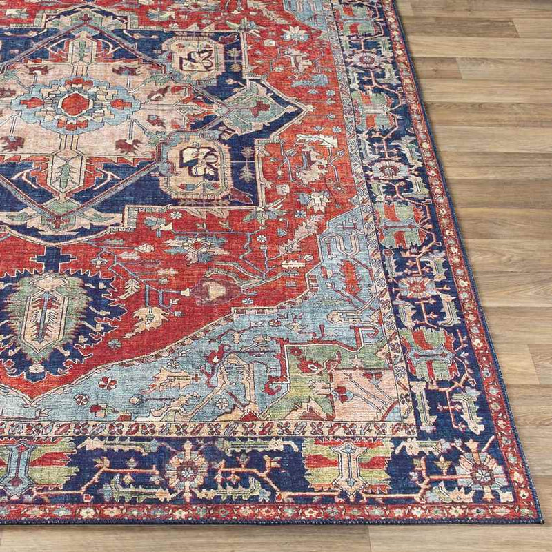 Vosges Traditional Bright Red Area Rug