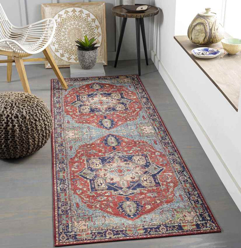 Vosges Traditional Bright Red Area Rug