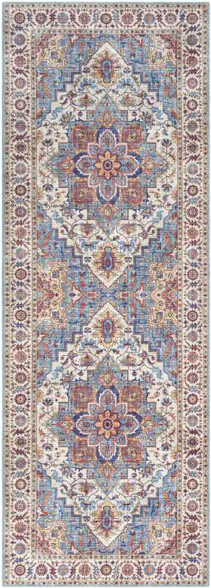 Landes Traditional Pale Blue Area Rug