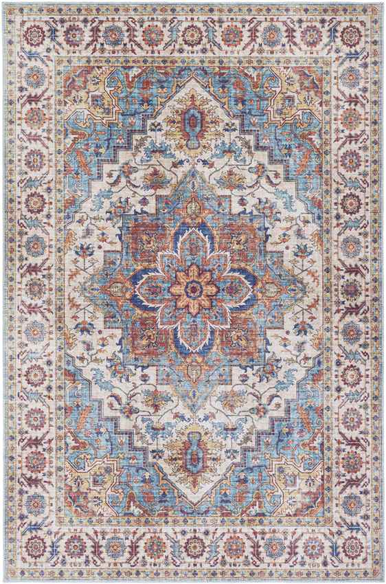 Landes Traditional Pale Blue Area Rug