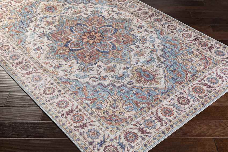 Landes Traditional Pale Blue Area Rug