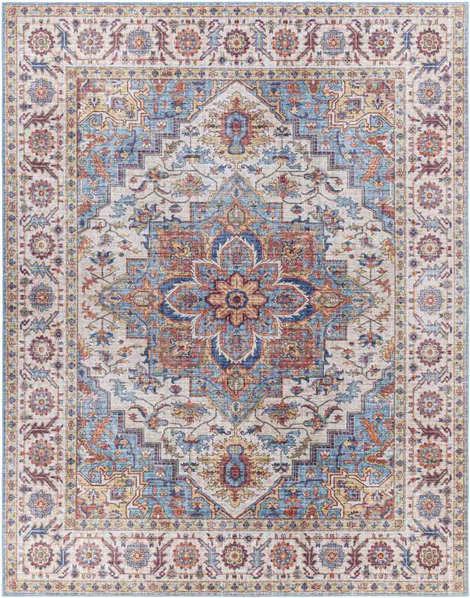 Landes Traditional Pale Blue Area Rug