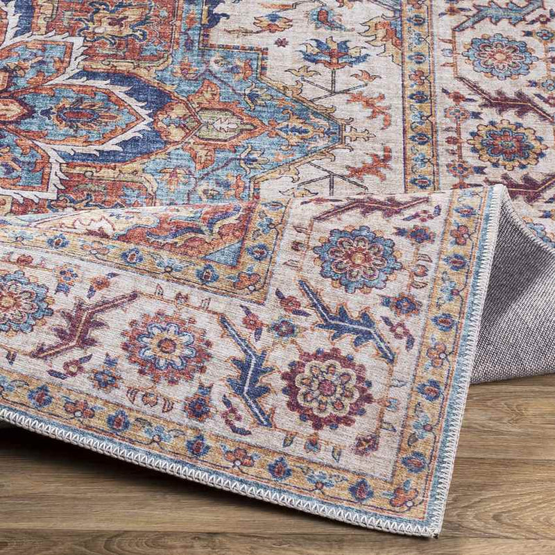 Landes Traditional Pale Blue Area Rug