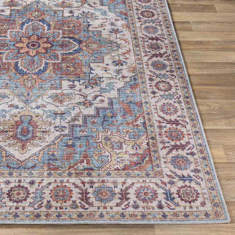 Landes Traditional Pale Blue Area Rug