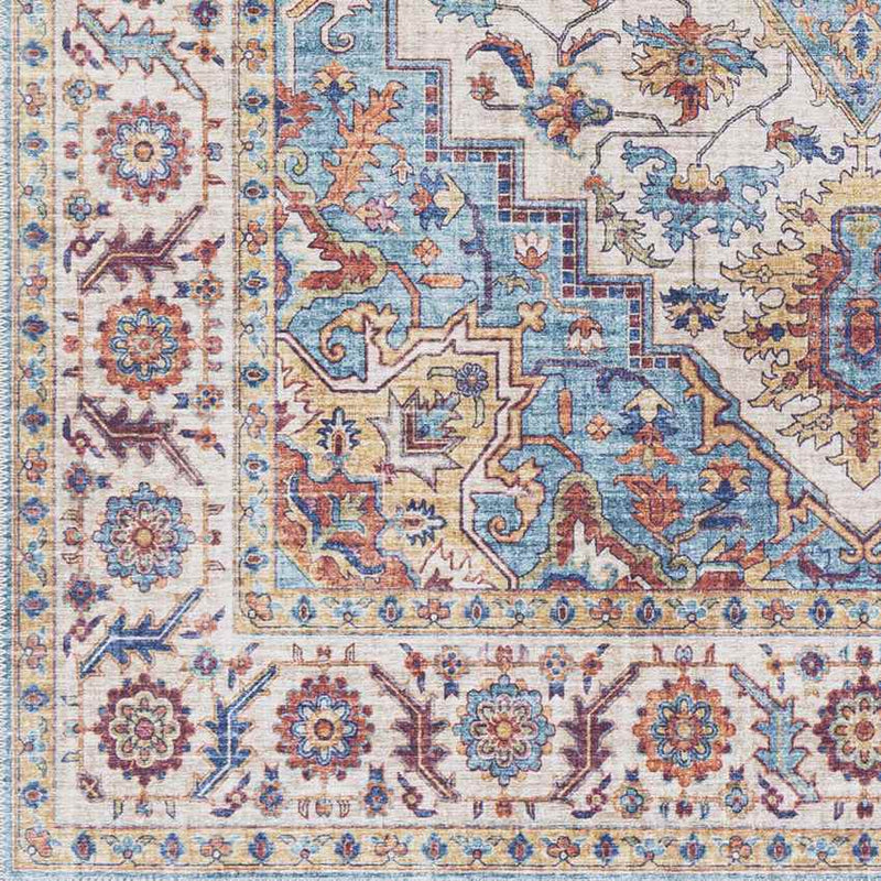 Landes Traditional Pale Blue Area Rug