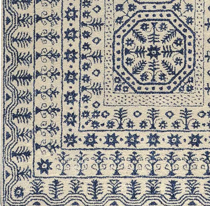 Turin Traditional Denim Area Rug