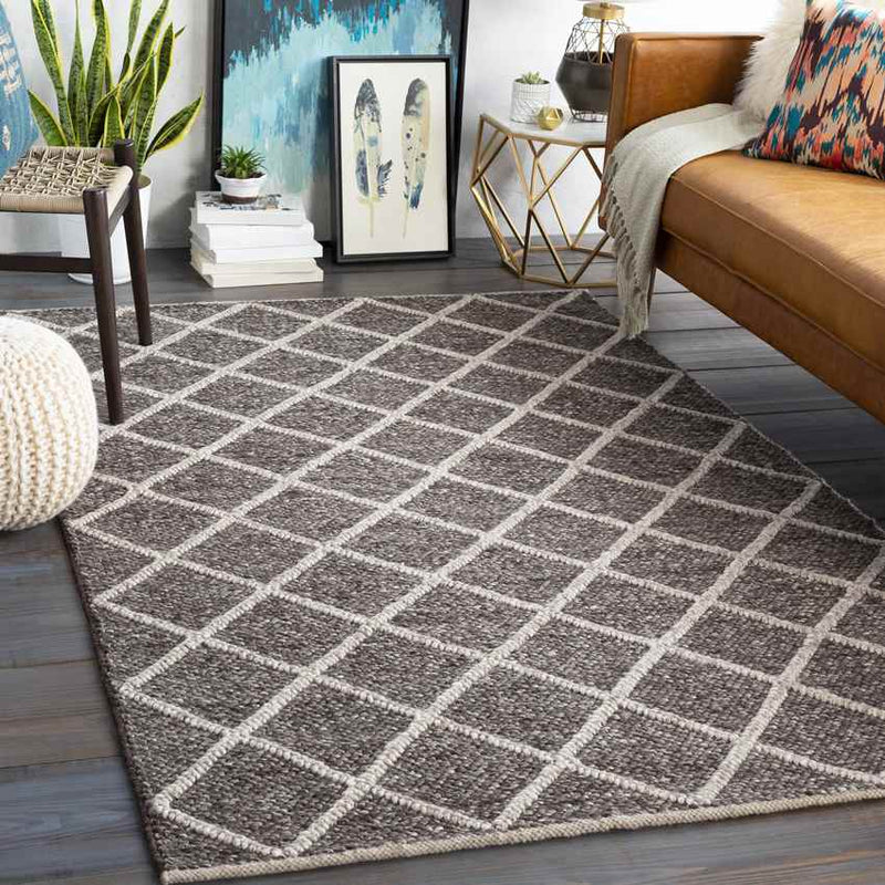 Modena Modern Dark Brown/Cream Area Rug