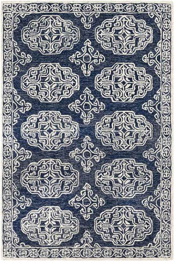 Arezzo Traditional Dark Blue Area Rug