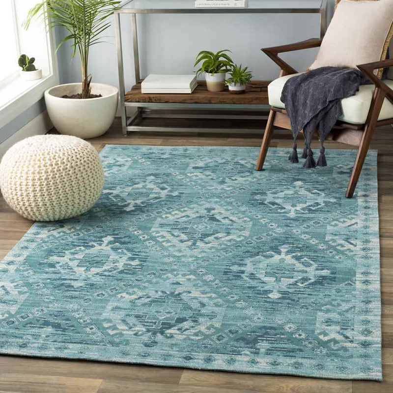 Pistoia Traditional Aqua Area Rug