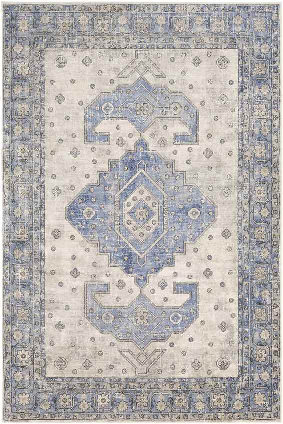 Teramo Traditional Bright Blue Area Rug