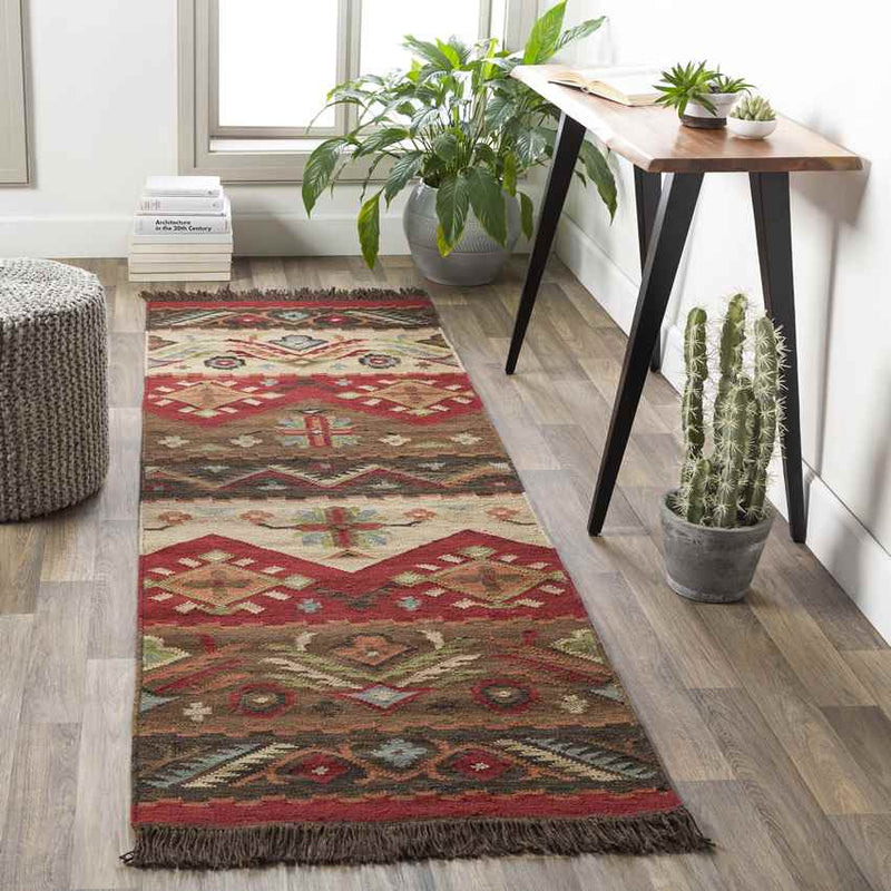 Claudette Rustic Dark Brown Area Rug