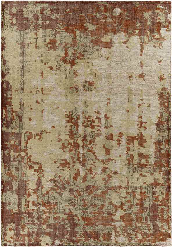 Barren Traditional Bright Orange Area Rug