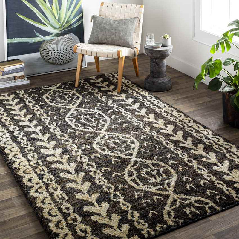 Larrimore Global Black Area Rug