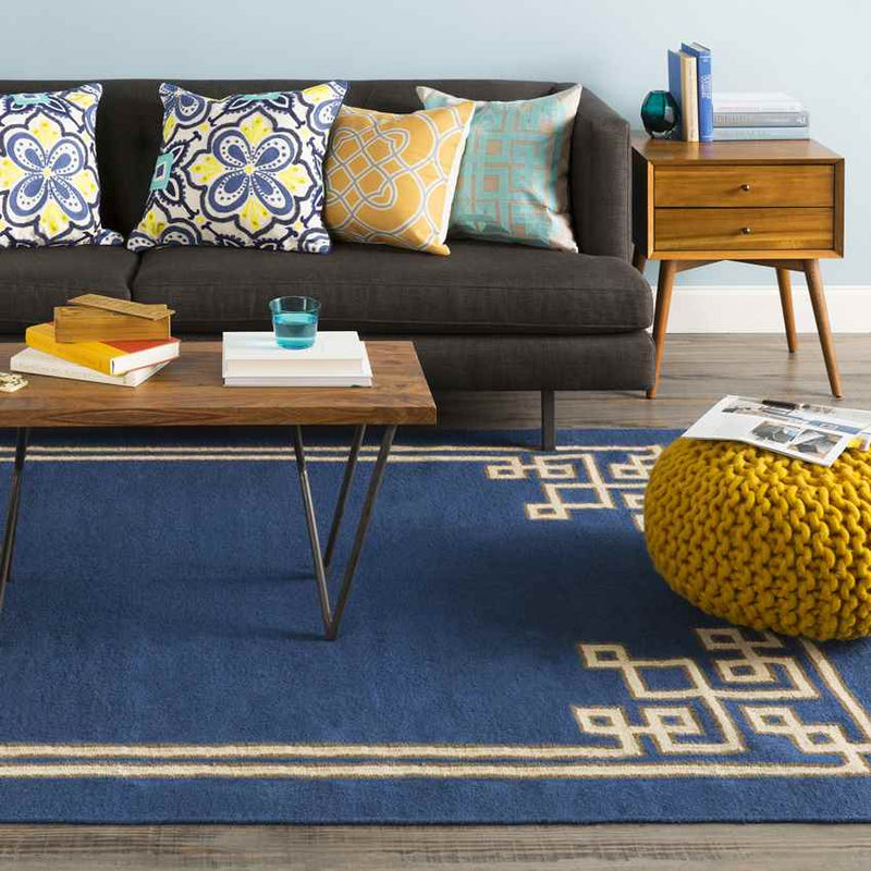 Adrian Modern Navy/Khaki Area Rug