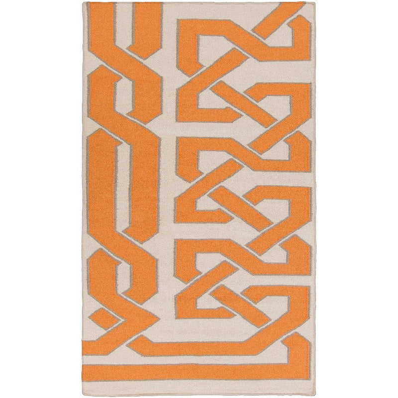 Akhiok Global Ivory/Orange Area Rug