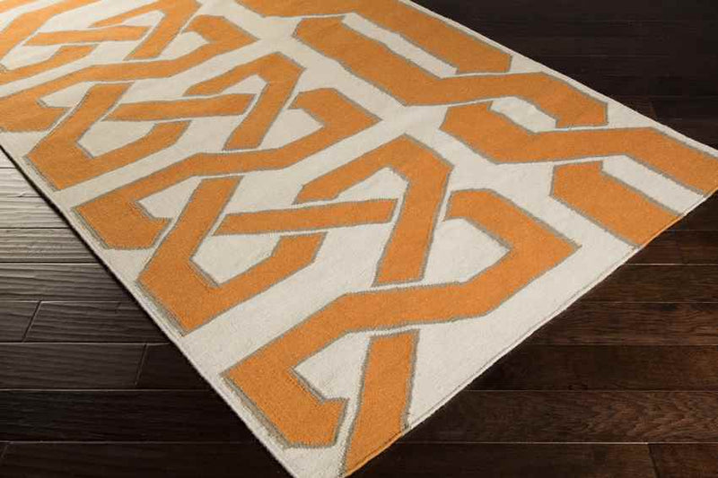 Akhiok Global Ivory/Orange Area Rug