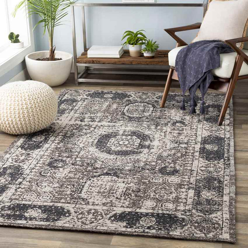 Pesaro Traditional Dark Brown/Charcoal Area Rug