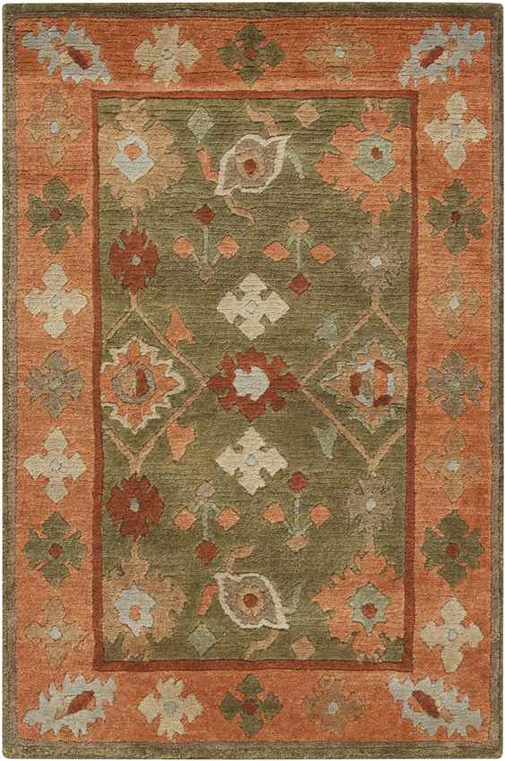 Allakaket Global Dark Green/Burnt Orange Area Rug