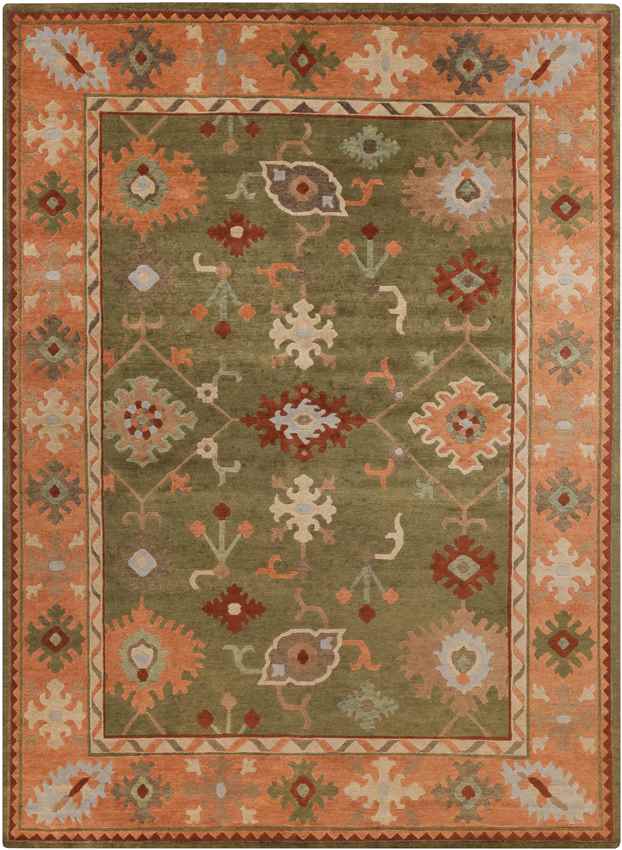 Allakaket Global Dark Green/Burnt Orange Area Rug