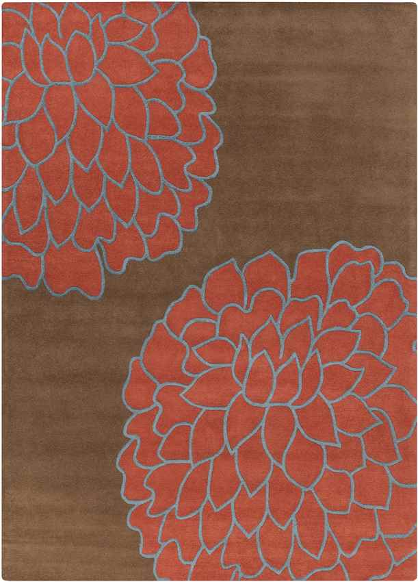 Aniak Modern Brown/Sky Red Area Rug