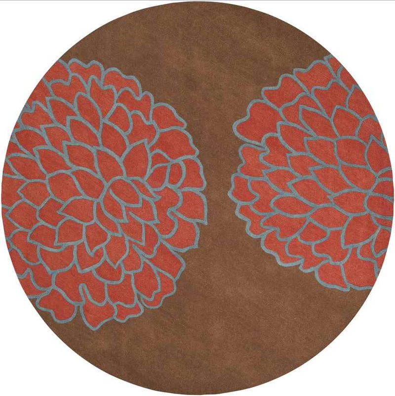 Aniak Modern Brown/Sky Red Area Rug