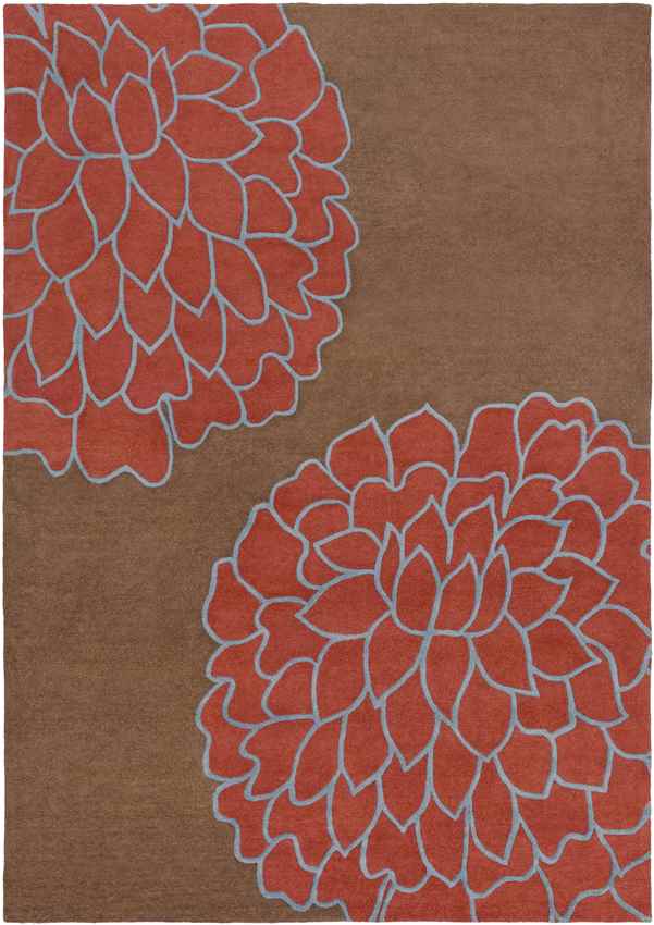 Aniak Modern Brown/Sky Red Area Rug