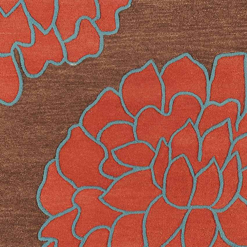 Aniak Modern Brown/Sky Red Area Rug