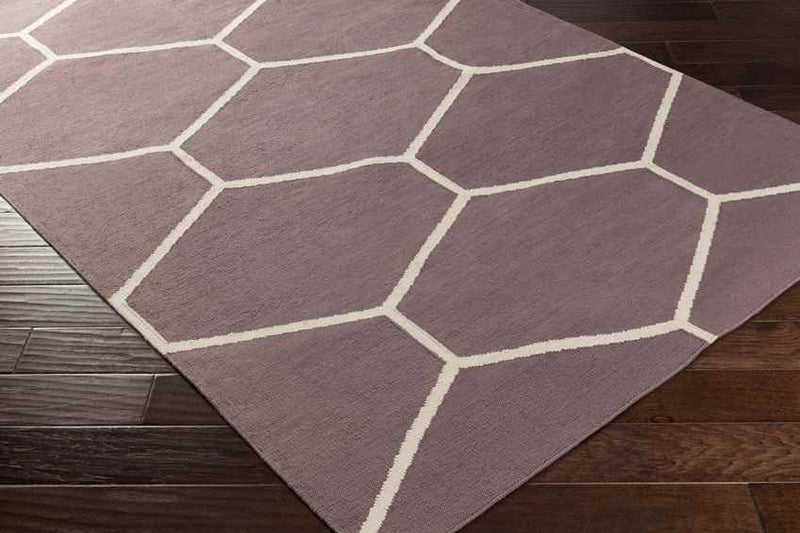 Arvada Modern Ivory/Eggplant Area Rug