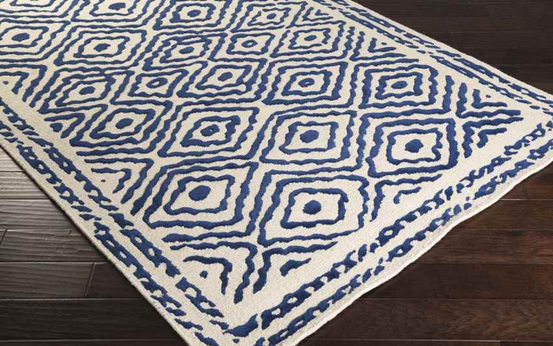 Ashland Modern Blue/Ivory Area Rug