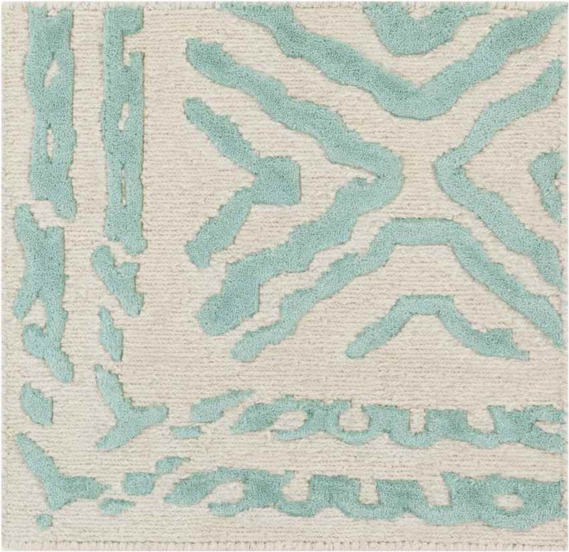 Ashland Modern Teal/Beige Area Rug