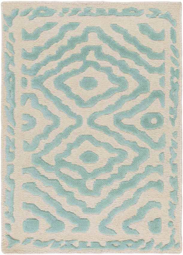 Ashland Modern Teal/Beige Area Rug