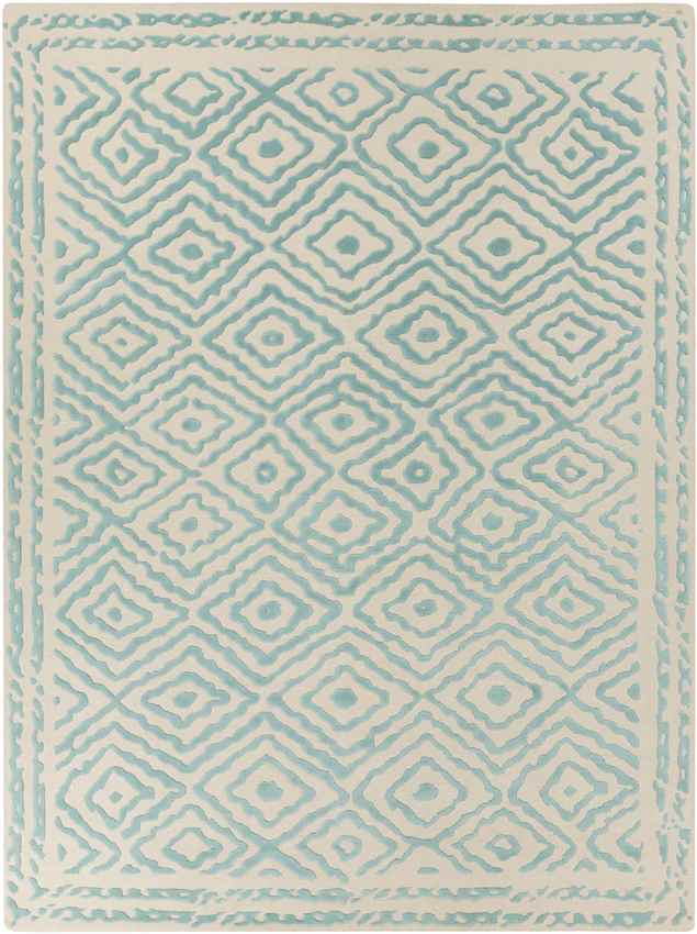 Ashland Modern Teal/Beige Area Rug