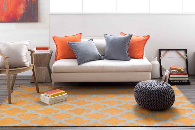 Woold Modern Orange/Grey Area Rug