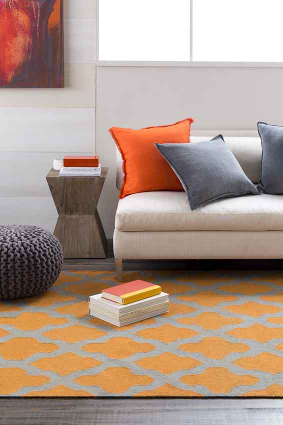 Woold Modern Orange/Grey Area Rug