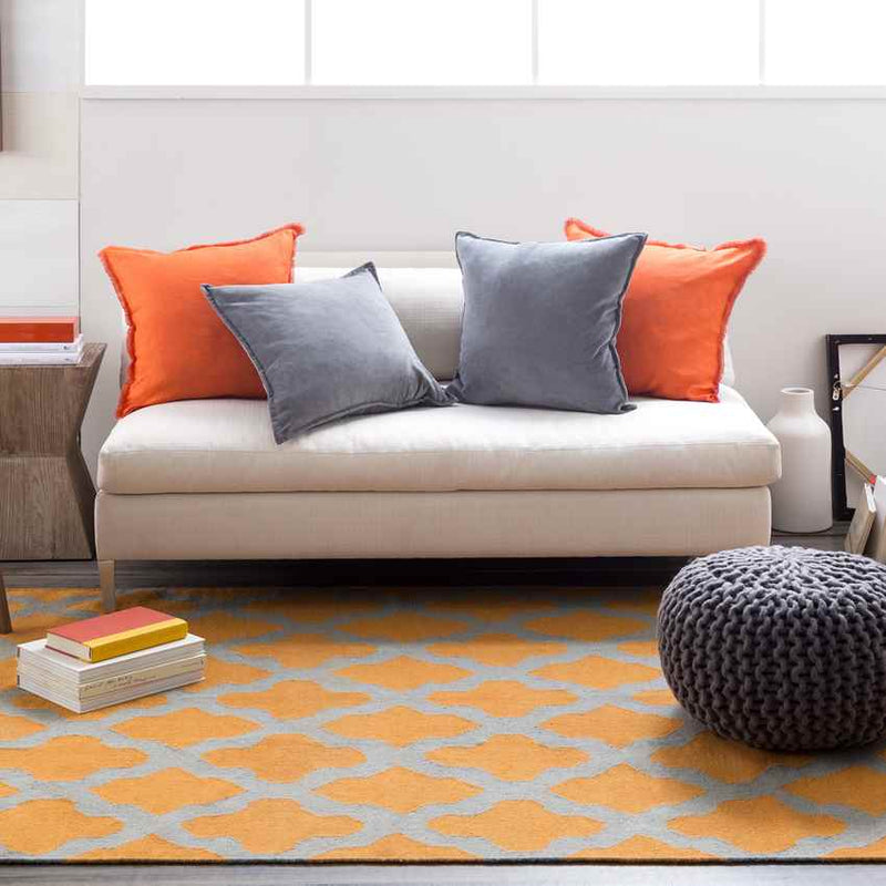 Woold Modern Orange/Grey Area Rug