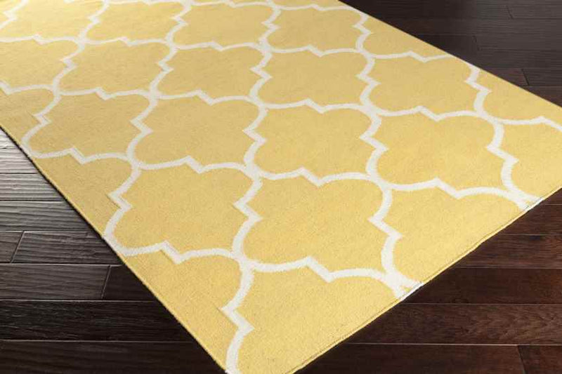 Woord Modern Yellow/White Area Rug