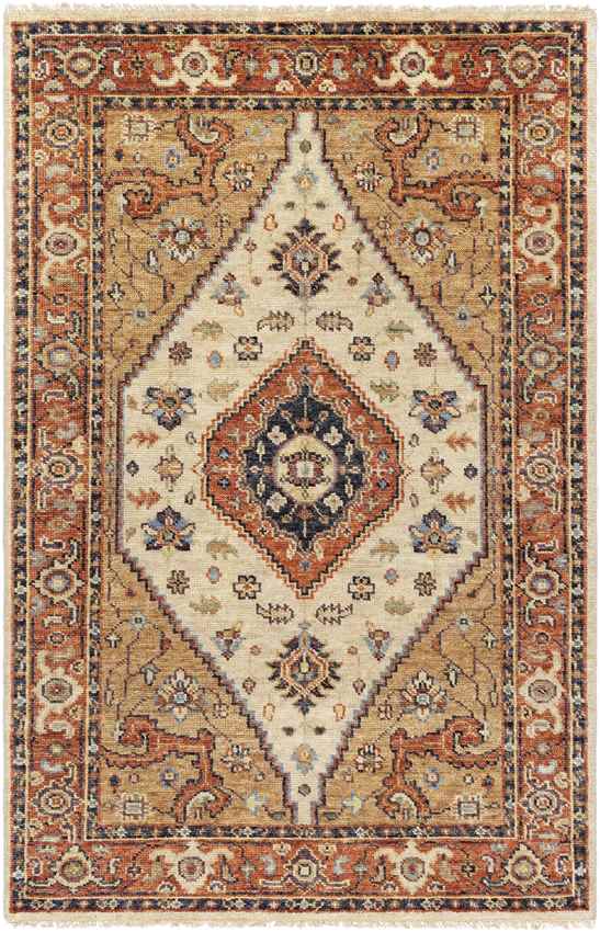 Lauren Traditional Burnt Orange Area Rug