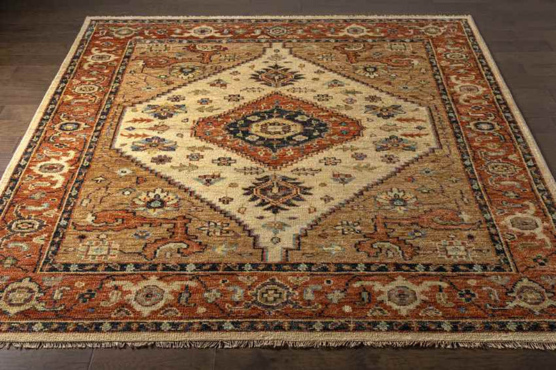 Lauren Traditional Burnt Orange Area Rug