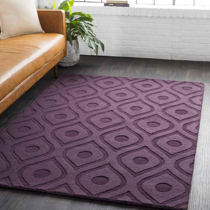 Bantam Modern Dark Purple Area Rug