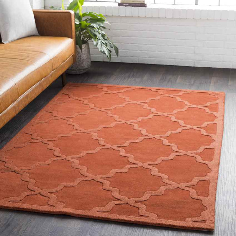 Ermont Modern Coral Red Area Rug