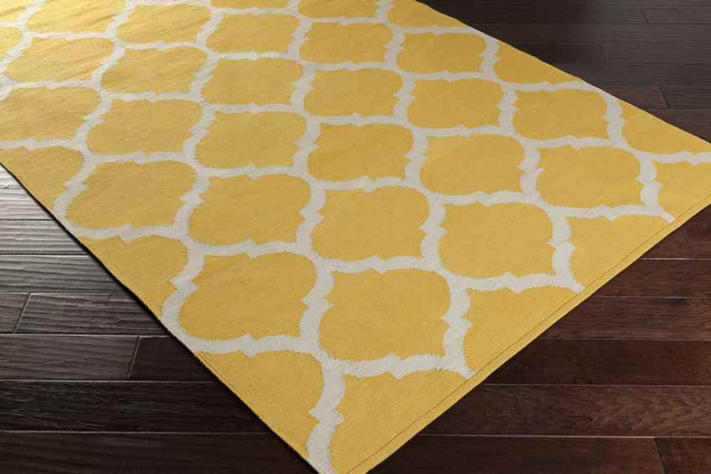 Zeddam Modern Bright Yellow Area Rug